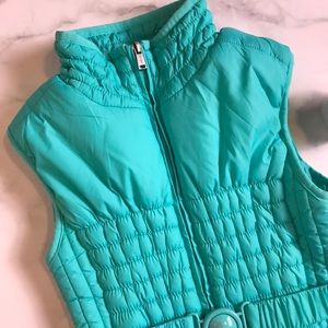 Guess belted puffy vest - turquoise size small